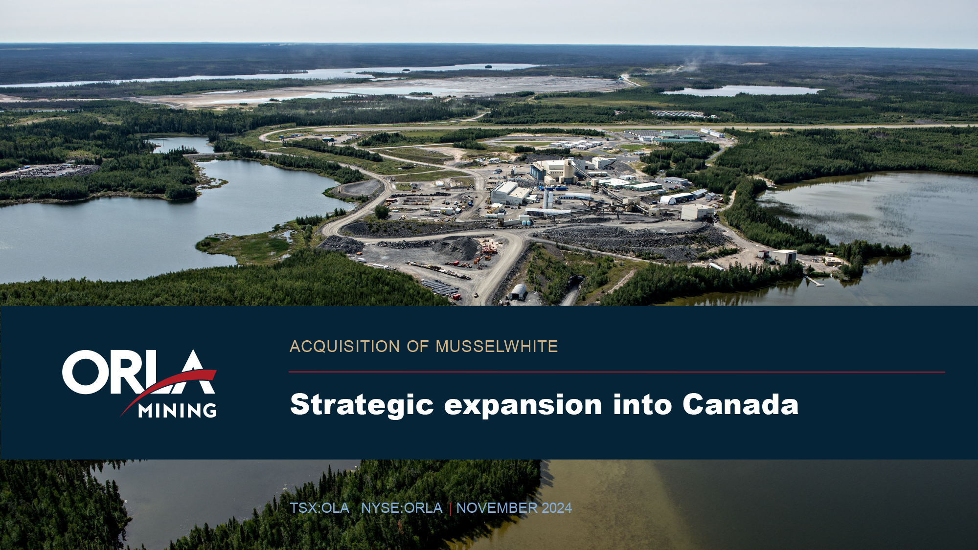 Orla Acquires Musselwhite Mine